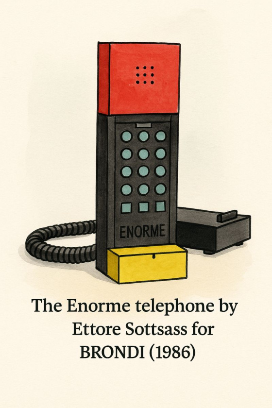 TELEFONO ENORME BRONDI Ettore Sottsass 1986