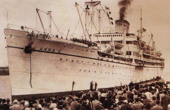 L’Anna C nel porto di Santos nel 1959